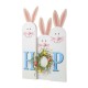 Glitzhome 29.5"H Easter Wooden Bunny Family "HOP" Porch Sign with an Egg Wreath