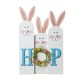 Glitzhome 29.5"H Easter Wooden Bunny Family "HOP" Porch Sign with an Egg Wreath