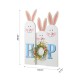 Glitzhome 29.5"H Easter Wooden Bunny Family "HOP" Porch Sign with an Egg Wreath