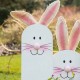 Glitzhome 29.5"H Easter Wooden Bunny Family "HOP" Porch Sign with an Egg Wreath