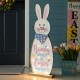 Glitzhome 36"H Easter Lighted Wooden Metal Bunny Porch Decor