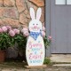 Glitzhome 36"H Easter Lighted Wooden Metal Bunny Porch Decor