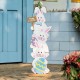 Glitzhome 30.75"H Easter Wooden Stacked Bunny Porch Decor