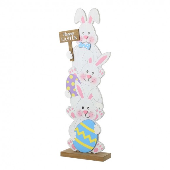 Glitzhome 30.75"H Easter Wooden Stacked Bunny Porch Decor