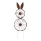 Glitzhome 38"H Easter Metal Bicycle Wheel Bunny Yard Stake or Wall Decor (Two Functions)