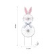 Glitzhome 38"H Easter Metal Bicycle Wheel Bunny Yard Stake or Wall Decor (Two Functions)