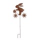 Glitzhome 42"H Easter Metal Bunny on Bicycle Yard Stake or Wall Decor (Two Functions)