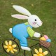 Glitzhome 42"H Easter Metal Bunny on Bicycle Yard Stake or Wall Decor (Two Functions)