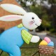 Glitzhome 42"H Easter Metal Bunny on Bicycle Yard Stake or Wall Decor (Two Functions)