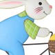 Glitzhome 42"H Easter Metal Bunny on Bicycle Yard Stake or Wall Decor (Two Functions)