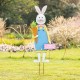 Glitzhome 36"H Metal Bunny Boy Yard Stake or Standing Décor or Wall Décor (Three Functions)