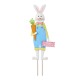 Glitzhome 36"H Metal Bunny Boy Yard Stake or Standing Décor or Wall Décor (Three Functions)