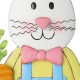 Glitzhome 36"H Metal Bunny Boy Yard Stake or Standing Décor or Wall Décor (Three Functions)