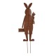 Glitzhome 36"H Metal Bunny Boy Yard Stake or Standing Décor or Wall Décor (Three Functions)