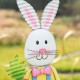Glitzhome 36"H Metal Bunny Boy Yard Stake or Standing Décor or Wall Décor (Three Functions)