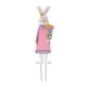 Glitzhome 36"H Easter Metal Bunny Girl Yard Stake or Standing Décor or Wall Décor (Three Functions)