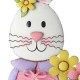 Glitzhome 36"H Easter Metal Bunny Girl Yard Stake or Standing Décor or Wall Décor (Three Functions)