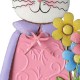 Glitzhome 36"H Easter Metal Bunny Girl Yard Stake or Standing Décor or Wall Décor (Three Functions)