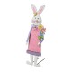 Glitzhome 36"H Easter Metal Bunny Girl Yard Stake or Standing Décor or Wall Décor (Three Functions)