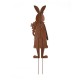 Glitzhome 36"H Easter Metal Bunny Girl Yard Stake or Standing Décor or Wall Décor (Three Functions)