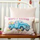 Glitzhome 18"L Faux Burlap Happy Easter Truck Pillow