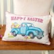 Glitzhome 18"L Faux Burlap Happy Easter Truck Pillow