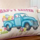 Glitzhome 18"L Faux Burlap Happy Easter Truck Pillow