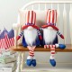 Glitzhome 2PK 24"H Fabric Patriotic/Americana Gnome Shelf Sitter with Dangling Legs