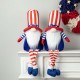 Glitzhome 2PK 24"H Fabric Patriotic/Americana Gnome Shelf Sitter with Dangling Legs