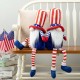 Glitzhome 2PK 24"H Fabric Patriotic/Americana Gnome Shelf Sitter with Dangling Legs