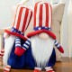 Glitzhome 2PK 24"H Fabric Patriotic/Americana Gnome Shelf Sitter with Dangling Legs