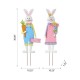 Glitzhome Set of 2 Metal Bunny Boy and Girl Yard Stake or Standing Décor or Wall Décor (Three Functions)