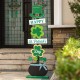 Glitzhome 42"H St. Patrick's Day Lighted Wooden Shamrocks Porch Decor