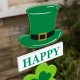 Glitzhome 42"H St. Patrick's Day Lighted Wooden Shamrocks Porch Decor