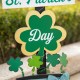 Glitzhome 42"H St. Patrick's Day Lighted Wooden Shamrocks Porch Decor