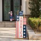 Glitzhome 36.25"H Lighted Wooden Patriotic Firecracker Porch Decor