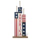 Glitzhome 36.25"H Lighted Wooden Patriotic Firecracker Porch Decor