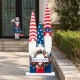Glitzhome 36"H Wooden Patriotic/Americana Gnome Family with Wreath Porch Decor