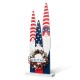 Glitzhome 36"H Wooden Patriotic/Americana Gnome Family with Wreath Porch Decor