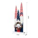 Glitzhome 36"H Wooden Patriotic/Americana Gnome Family with Wreath Porch Decor