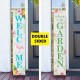 Glitzhome 42"H Spring and Summer Double Sided Wooden "WELCOME GARDEN" Porch Sign