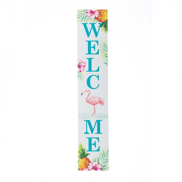 Glitzhome 42"H Spring and Summer Double Sided Wooden "WELCOME GARDEN" Porch Sign