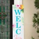 Glitzhome 42"H Spring and Summer Double Sided Wooden "WELCOME GARDEN" Porch Sign