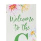 Glitzhome 42"H Spring and Summer Double Sided Wooden "WELCOME GARDEN" Porch Sign