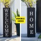 Glitzhome 30"H Double Sided Solid Wood Black Boxed "WELCOME HOME" Porch Sign