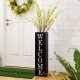 Glitzhome 30"H Double Sided Solid Wood Black Boxed "WELCOME HOME" Porch Sign