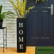 Glitzhome 30"H Double Sided Solid Wood Black Boxed "WELCOME HOME" Porch Sign