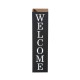 Glitzhome 30"H Double Sided Solid Wood Black Boxed "WELCOME HOME" Porch Sign