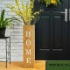 Glitzhome 30"H Double Sided Solid Wood Natural Boxed "WELCOME HOME" Porch Sign