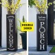 Glitzhome 30"H Double Sided Solid Wood Black Boxed "WELCOME PORCH" Porch Sign